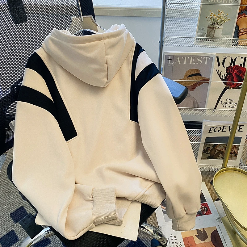 

2024 New Women's Sweatshirt Autumn and Winter High-end Plus Velvet Thickened Hooded Thermal Top Large Size Hoodies Women