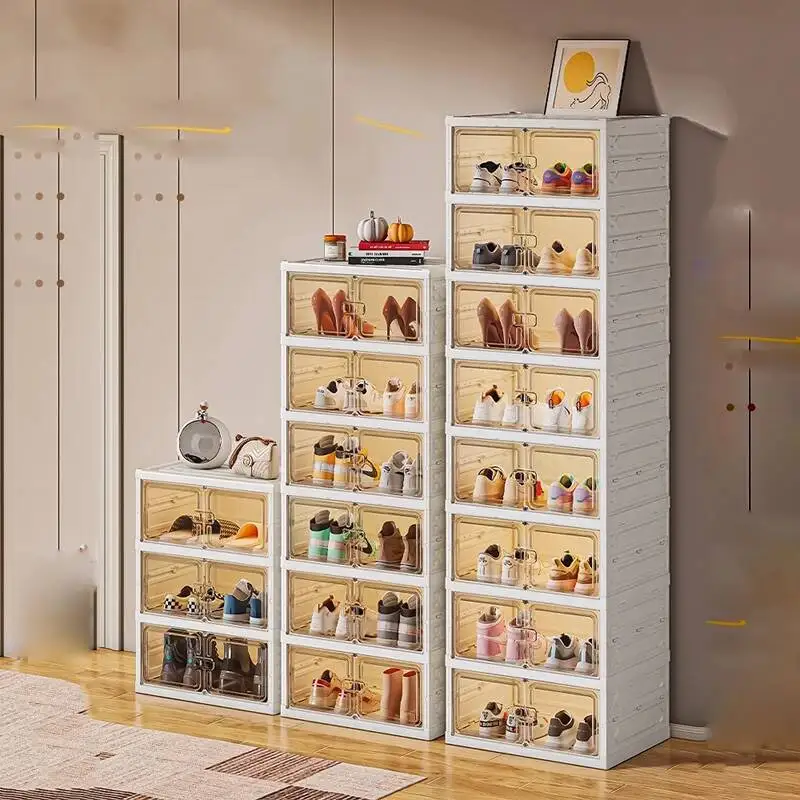 Storage Plastic Designer Shoe Cabinet Organizer Space Saving Stackable Shoe Shelf Modern Entrance Hall Muebles Hotel Furniture