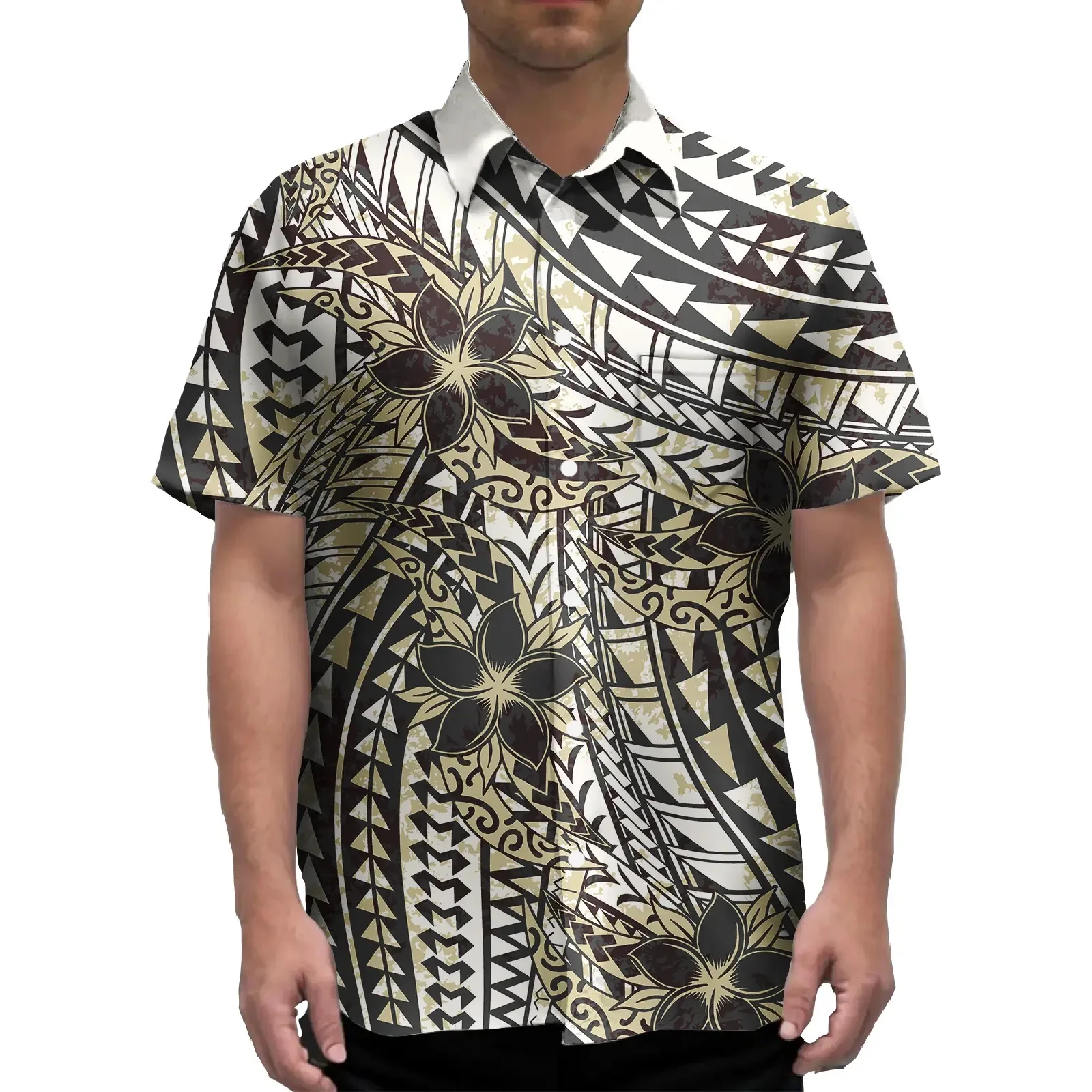 High Quality Hawaiian Shirt Men Summer Short Sleeve Tops Polynesian Samoan Island Design Formal Shirts
