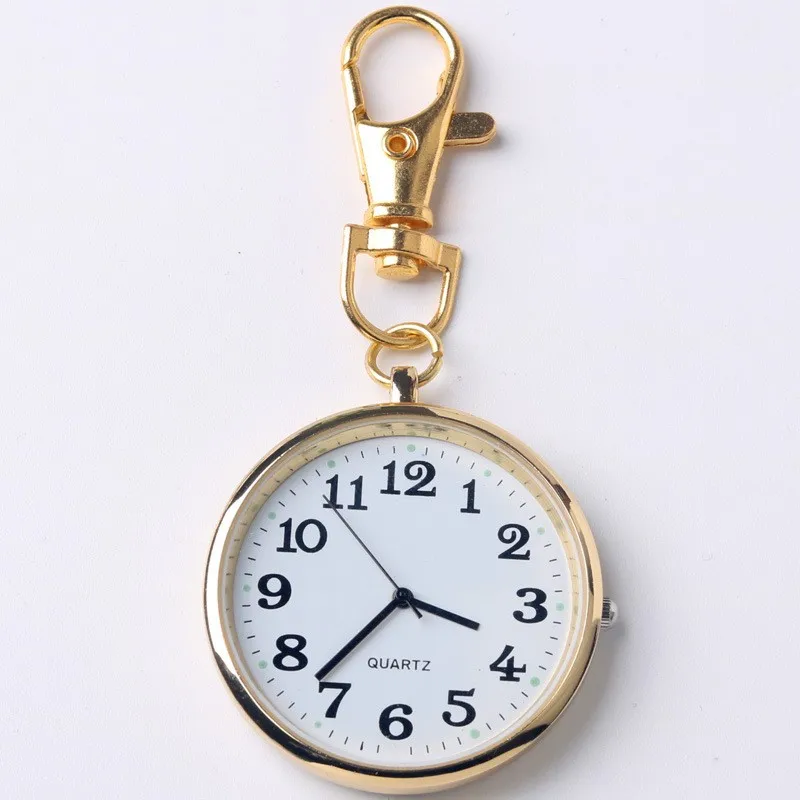 Fashion Simple Keychain Watch, Exquisite Casual Pocket Portable Clock, Classic Alloy Nurse Relojes Students Child Watch Saati