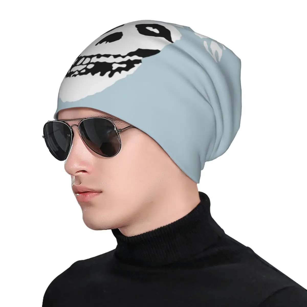 

Bat Skull Misfits Skull Mesh Skullies Beanies Hats Warm Autumn Winter Outdoor Cap Knitted Bonnet Caps for Unisex Adult
