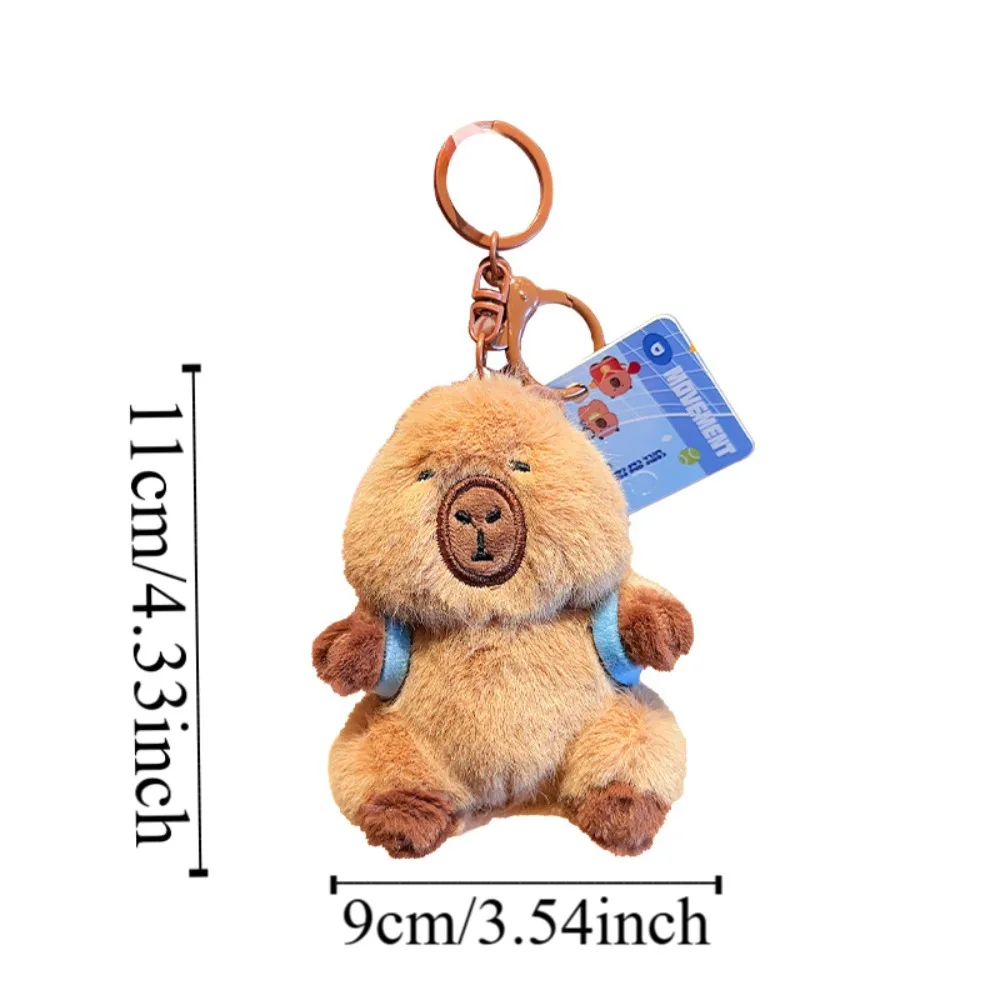 Creative Soft Capybara Key Ring Cross Dressing Basketball Plush Sport Pendant Fur Tennis Cartoon Animal Keychain Girls