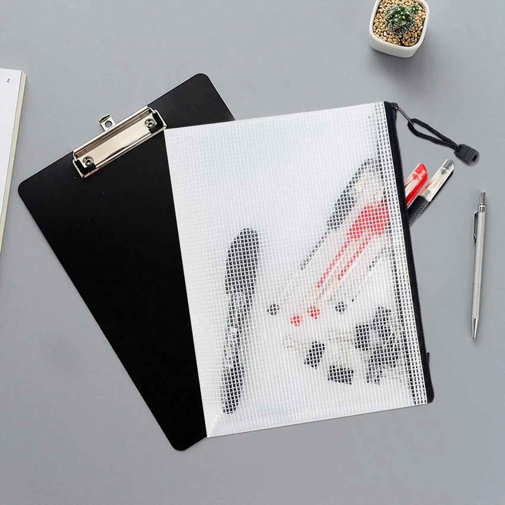 

YSS-72 Pack A5 Mesh Zipper Pouch,Zipper File Bags, Board Games Storage Bags For School Office Supplies And Travel