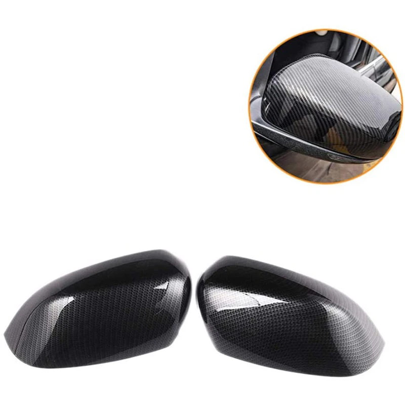 for Compass 2017-2020 Car Carbon Fiber Rearview Mirror Cover Trim Side Mirror Case Shell Decoration