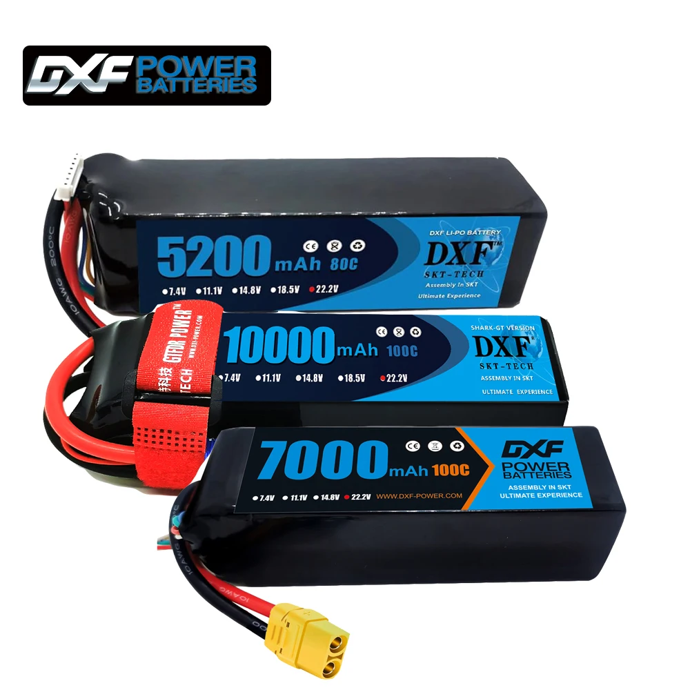 DXF 6S Lipo 22.2V 7000mAh 10000mAh 5200mAh Softcase Battery with XT60 EC5 XT90 for Car Truck Tank RC Buggy Truggy Racing Hobby