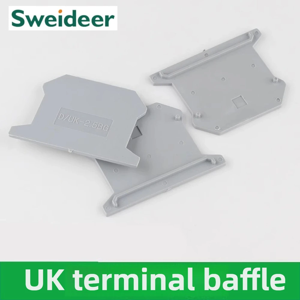 100PCS UK Fireproof Terminal Block Blocking Plate Partition Side Plate Sealing Plate D-UK2.5B Terminal Block Accessories UK3/10