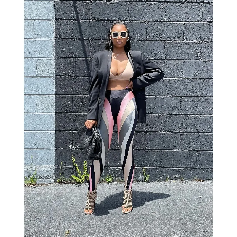 Krisnanas Colorful Yoga Pants for Woman 2025 New Y2k Skinny Dym Workout Leggings Printed Hip Lifting Pant Woman Clothes 80265