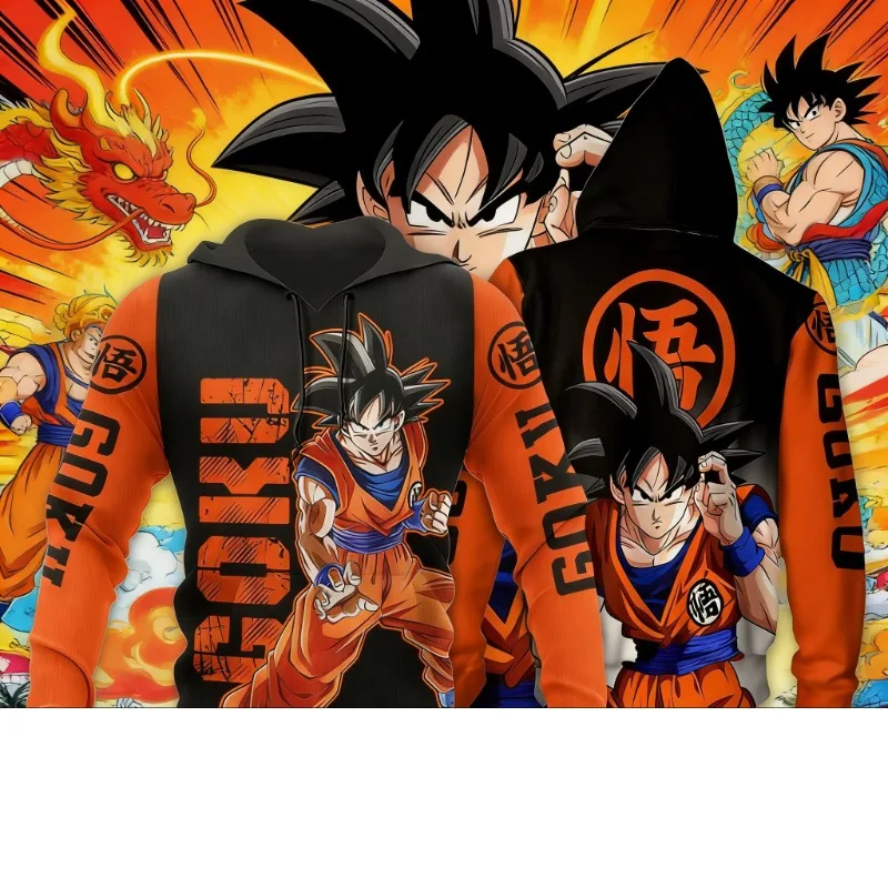 

2026 Trendy Dragon Ball Goku Blue Men Hoodie Cartoon Japan Style Anime Women Sweatshirt Fashion Children Hooded Pullovers Tops