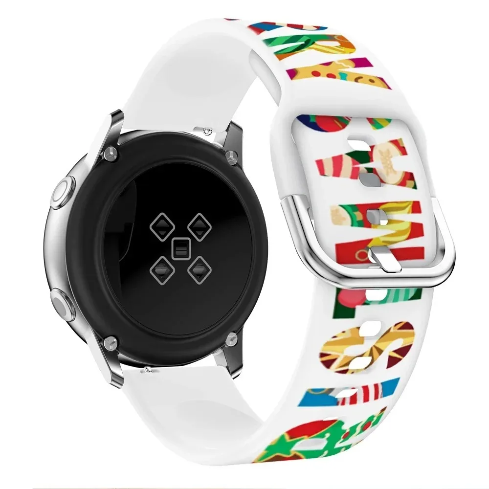20mm 22mm Silicone Strap For Xiaomi watch 5/S4 Sport S3-2 Christmas style Bracelet Wristband For Oneplus Watch Lite/3/2/2R Belt