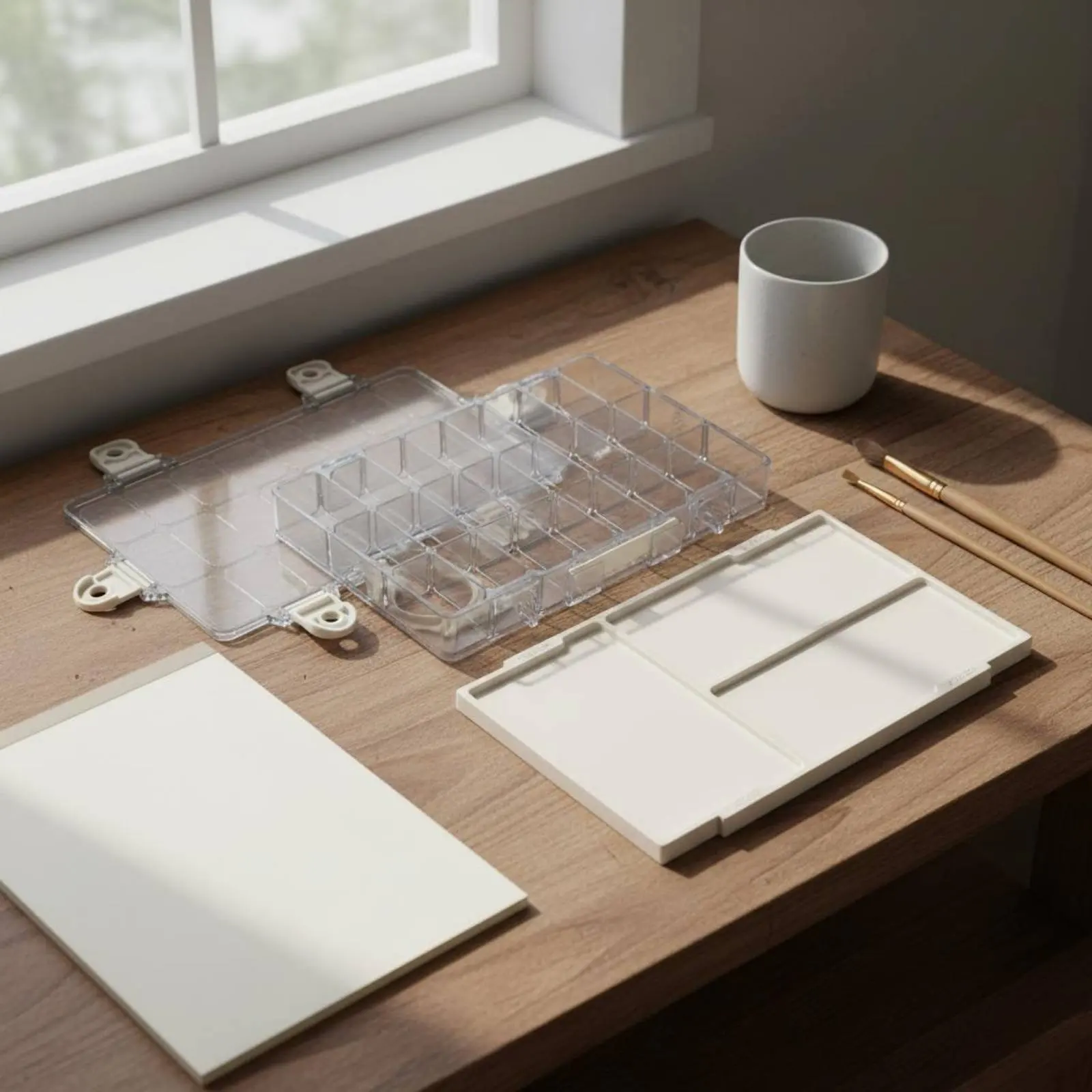 Portable Watercolor Box Moisture-Retaining Gouache Paint Storage Case Portable Watercolor Palette Leak-Resistant for Artists