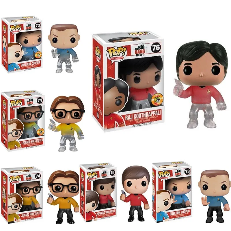 Funko POP The Big Bang Theory Leonard Hofstadter 74# Sheldon Cooper 73# Howard Wolowitz 75# PVC Figure Model DollsToys Kids Gift