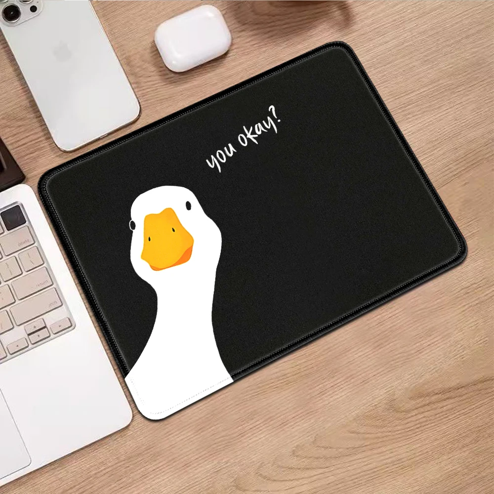 Black Mini Mouse Pad Funny Goose  Meme "are you ok" Portable Small Gaming Mouse Mat Smooth Surface Non-Slip for PC Notebook Desk view 5