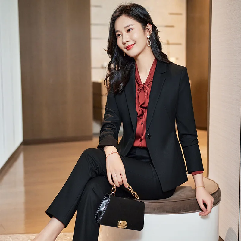 Business Women's Clothing Senior Sense Long Sleeve Suit Suit Hotel Front Desk Manager Formal Wear Sales Department Jewelry Shop