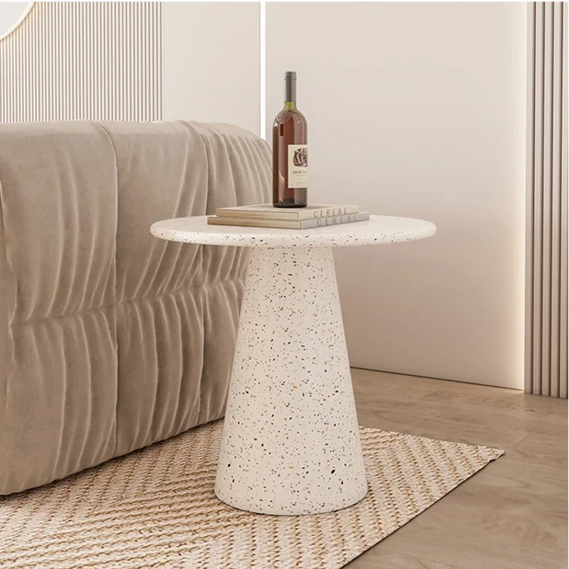 Living Room Furniture Sofa Side Table Light Luxury Minimalist Creative Iron Art Small Coffee Table White Spots Round Tables Ins