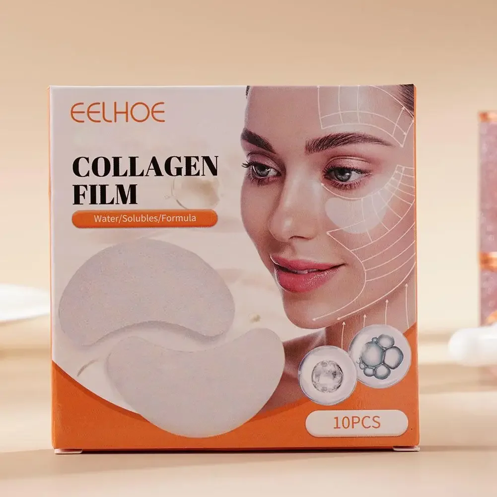 5/10Pairs Collagen Soluble Film Eye Zone Mask Vitamin Patches Hyaluronic Acid Moisturizing Face Dark Circles Skin Care
