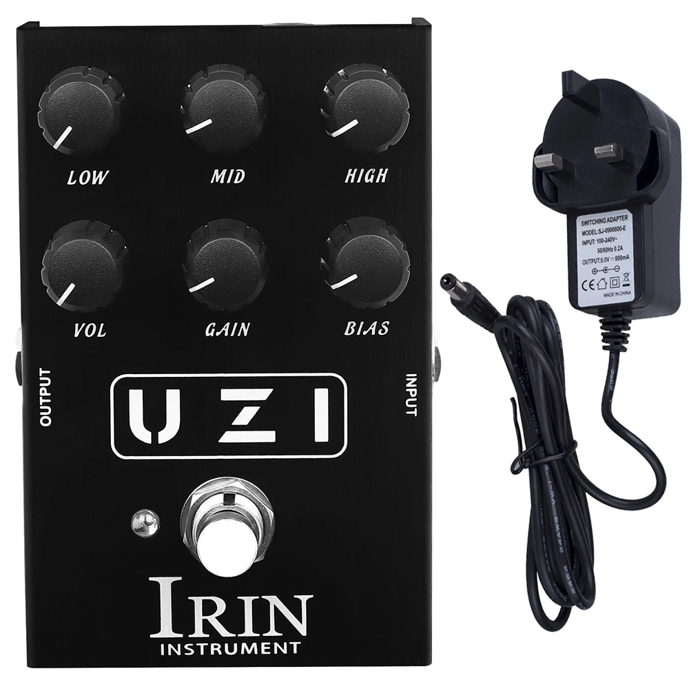 IRIN UZI Guitar Effect Pedal Distortion Pedal British & American Distortion Effect Electric Guitar Pedal with US/UK/AU/EU Plug