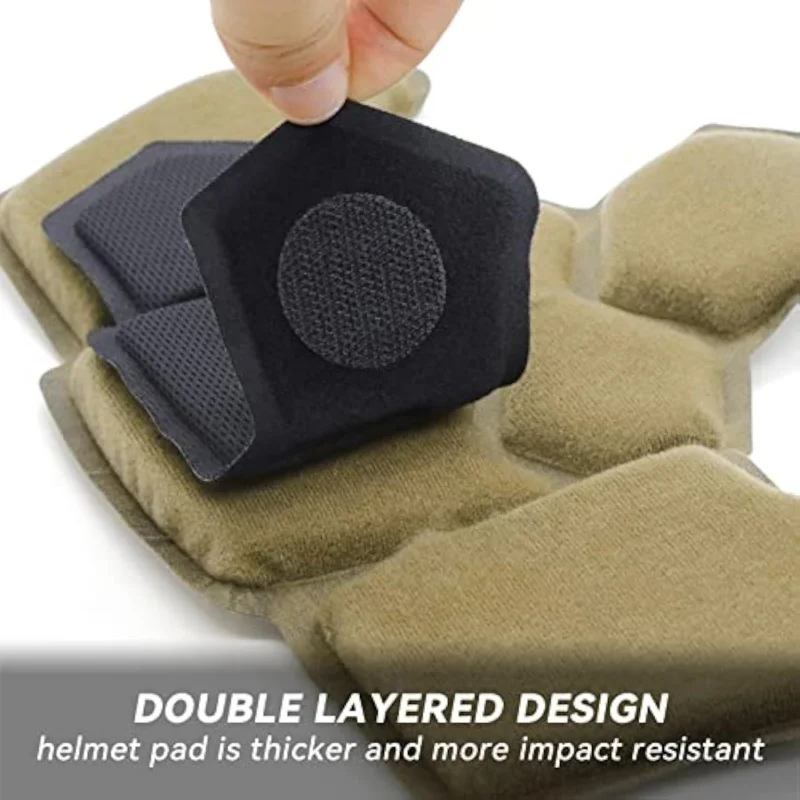 مجموعة وسائد إسفنج الذاكرة للخوذة التكتيكية العالمية - حشوات وسادة واقية لخوذات FAST/MICH/ACH/USMC/PASGT