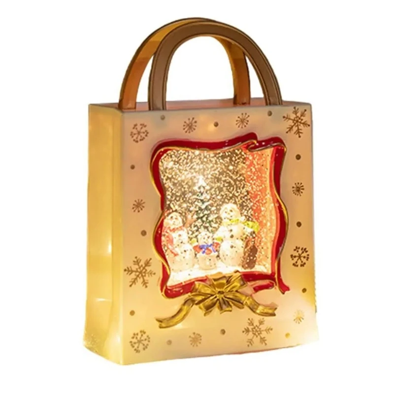 Natal globo de neve lanterna musical iluminado globo de neve lanterna alimentado por bateria luz da noite bolsa elétrica globo de neve