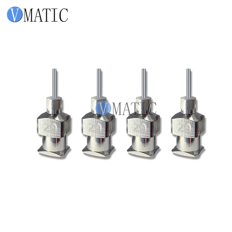 Free Shipping Quality Stainless Steel 12Pcs Tips 20G 1/4'' Inch Tubing Length Blunt All Metal Dispensing Syringe Needle Tips