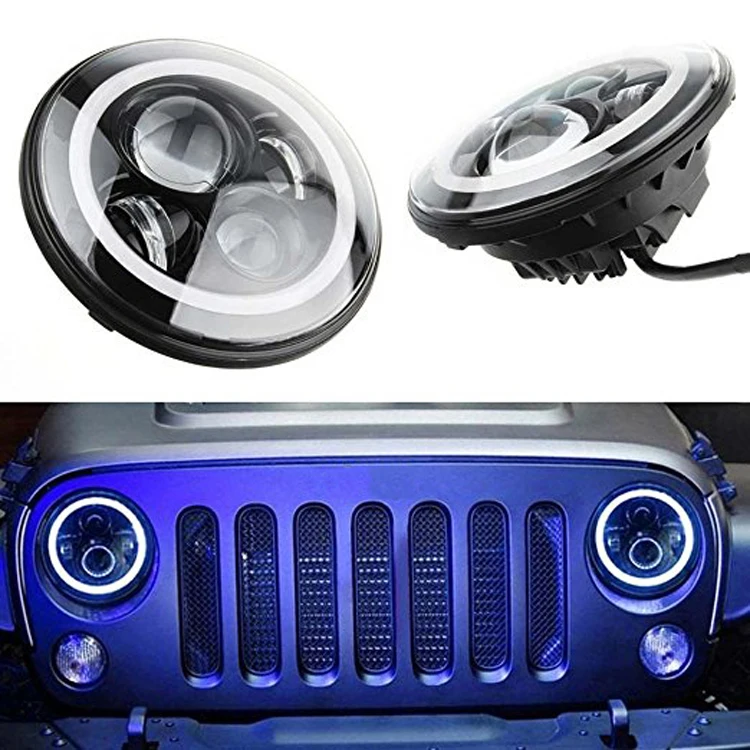 

7 Inch 45W Round LED Halo Lamp Kit Met LED Chips DRL Angel Eye H4 H13 Hi/Lo Beam Headlight For Jeep JK 2009-2015 TJ YJ Hummer