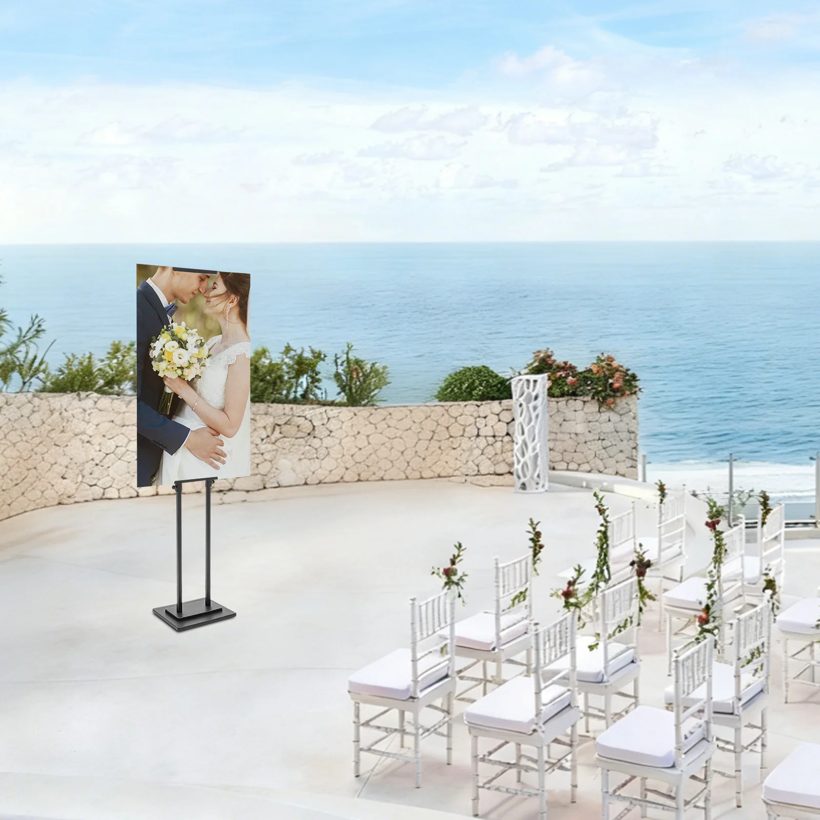 

[Adjustable Size Advertising Stand] 1 Pcs Plastic Adjustable Size Advertising Stand - 8-71in Height Sturdy Durable