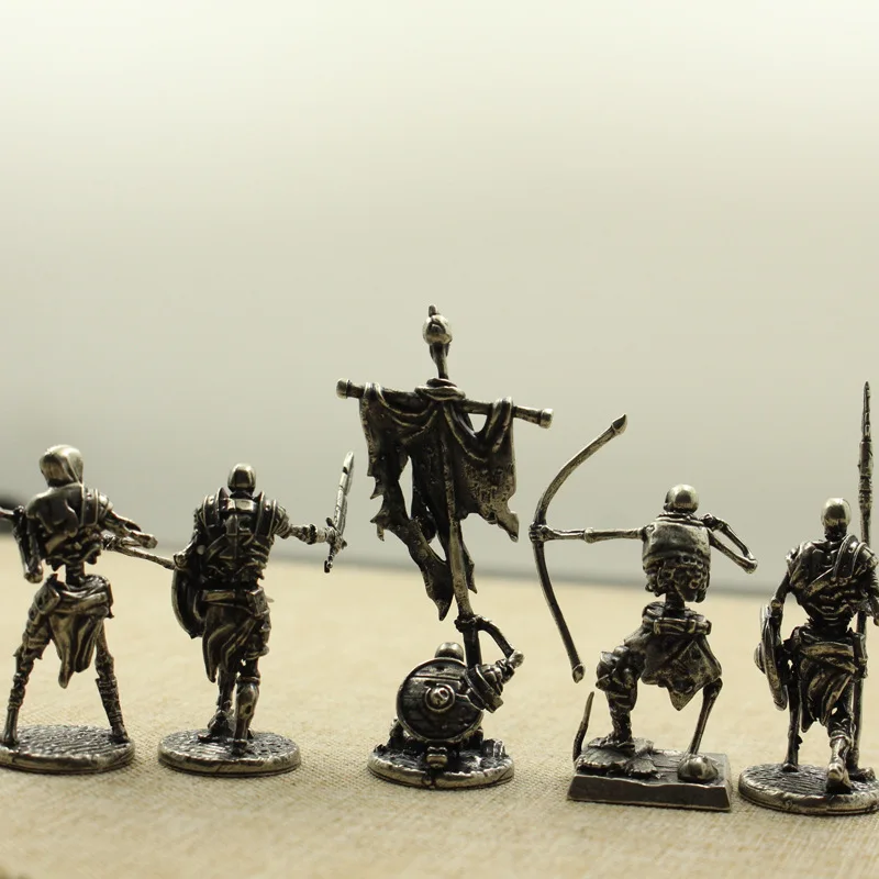 War Chess Table Game Ornaments Decorations Crafts Copper Undead Skeleton Soldiers Dolls Army Legion Model Toy Figurine Miniature