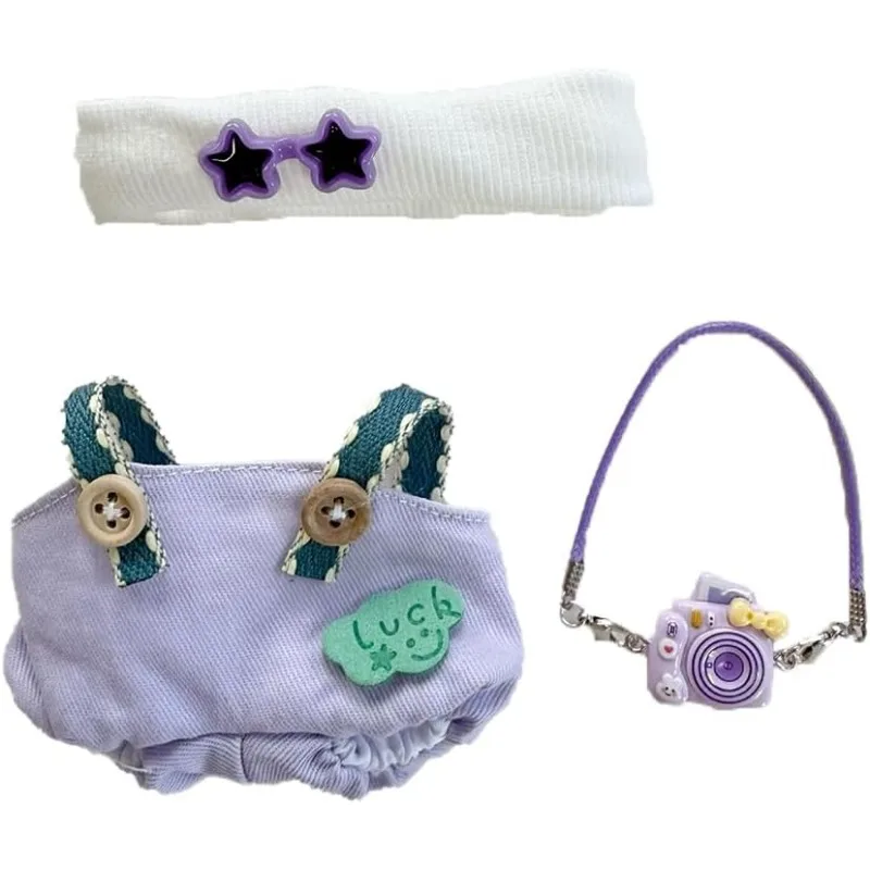 Labubu Roupas Conjunto de câmera de 3 peças para bonecas Labubu de 17 cm Roupas Labubu para boneca - Roupa adorável para acessórios de 17 cm