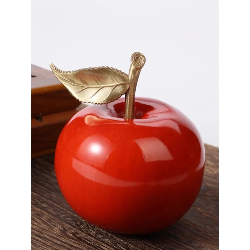 Feifanwo Copper Apple Decoration  Living Room Desktop Office Desk Home Decoration Gifts to Girlfriend