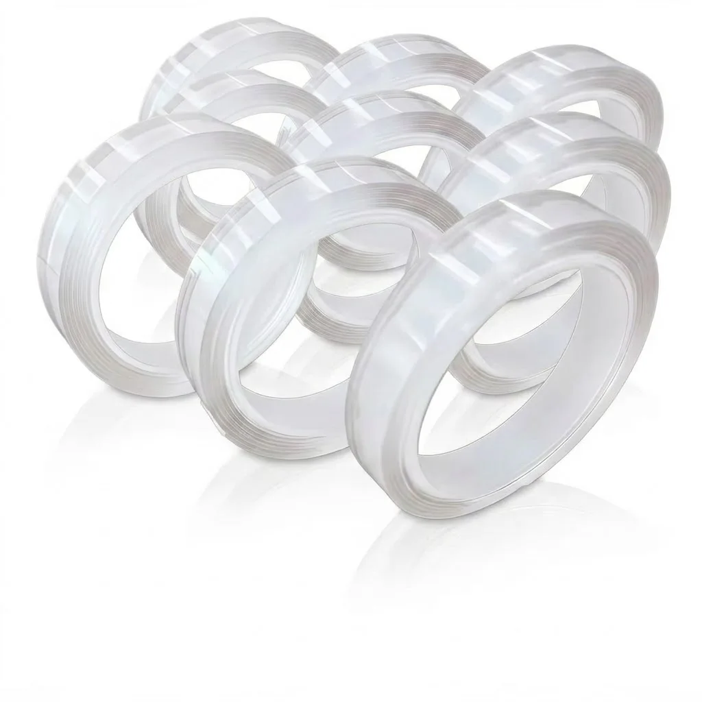 15 Rolls Adhesive Nano Tape 4M Length 20mm Width Transparent Double Sided Tape for Wall Hooks Fixing