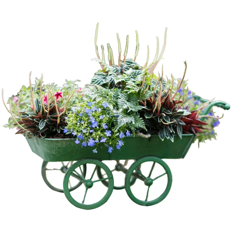 

Trolley Float Flower Pot Wrought Iron Wheelbarrow