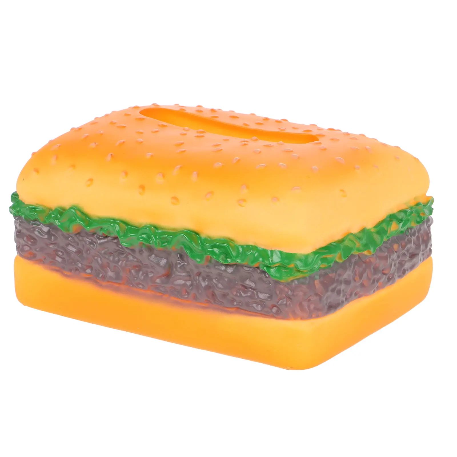 

Cartoon Hamburger Shaped Resin Napkin Dispenser Box Holder For Home Office Hotel Desktop Use Lightweight Simple Stylish Facial