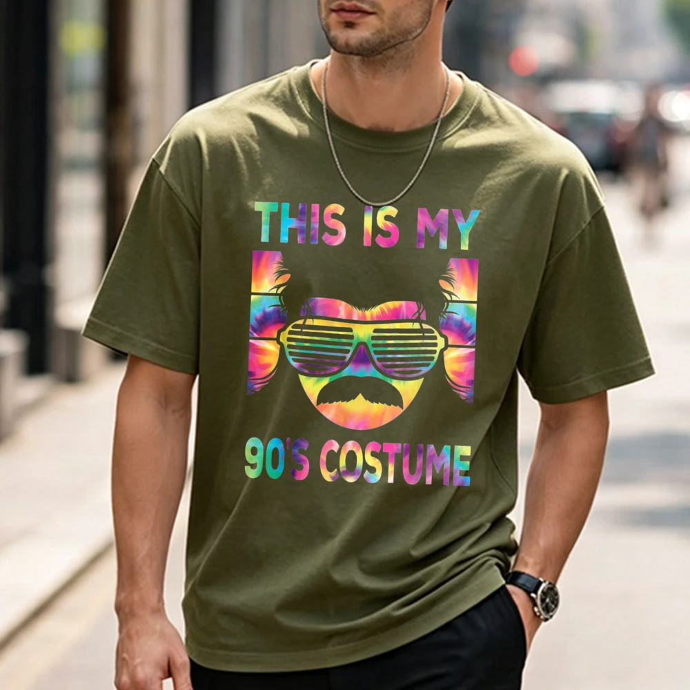 This Is My 90's Costume Men 1990s 90s Outfit Disco Party T-Shirt Harajuku Graphic T Shirts Y2k Top Gothic Shirts for Women Tees