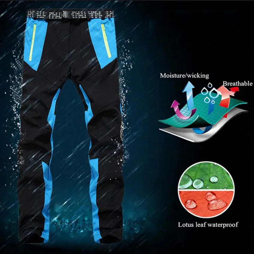 NUONEKO Men Women Winter Hiking Pants Waterproof Softshell Fleece Pants Sport Skiing Outdoor Pants Pantalon Trekking Hombre PM29