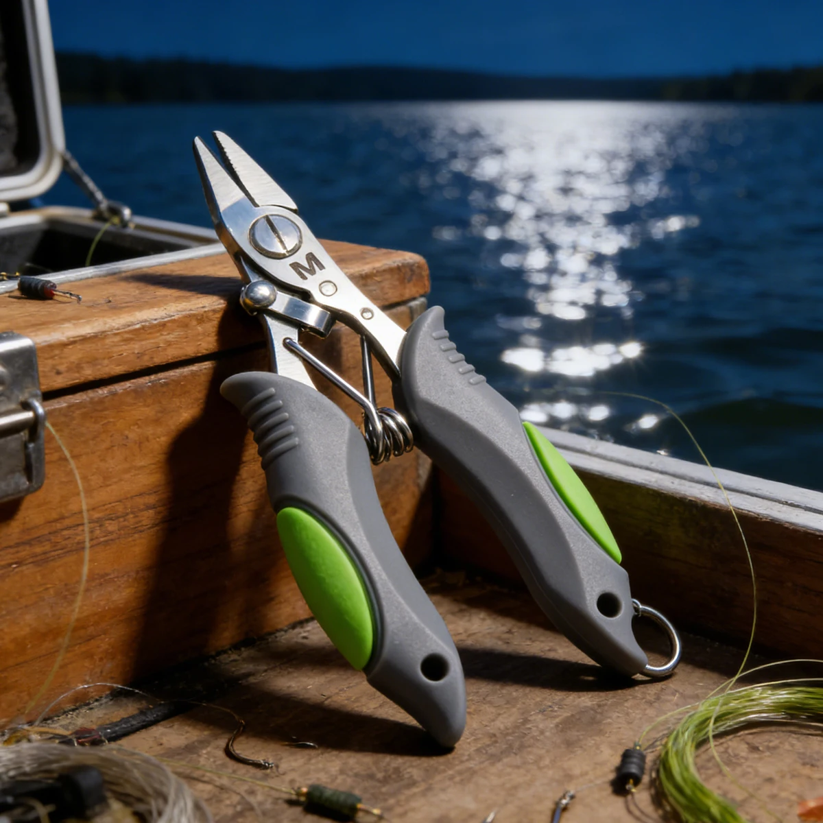 Mustad 5-Zoll Angelschere, Hochleistungs-Geflechtenschneider aus Edelstahl mit Spiegelpolitur, Soft-Grip-Griffen & Sicherheitsverriegelung für Schnüre – Detail 5