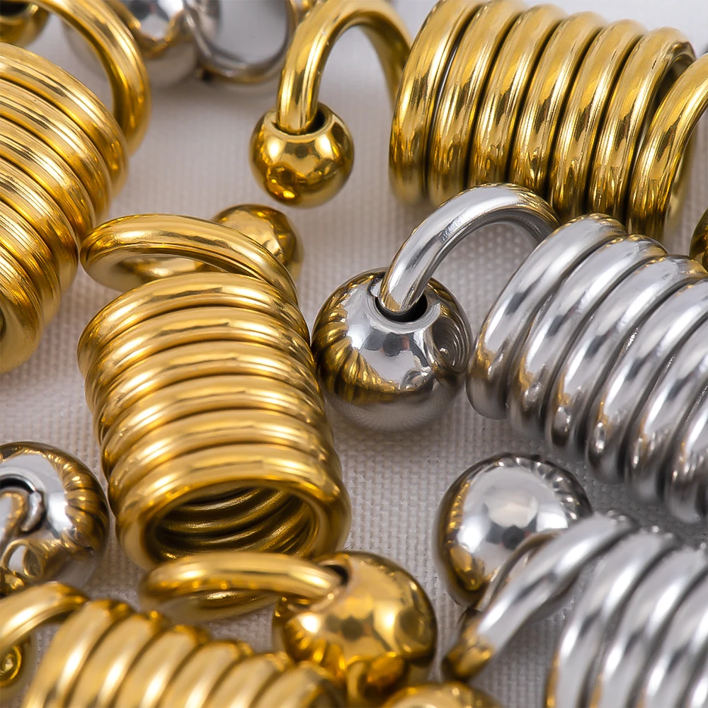 Conectores de engarce de resorte de acero inoxidable de alta calidad, 2 uds., para collares, pulseras, fabricación de joyas, suministros para manualidades, venta al por mayor