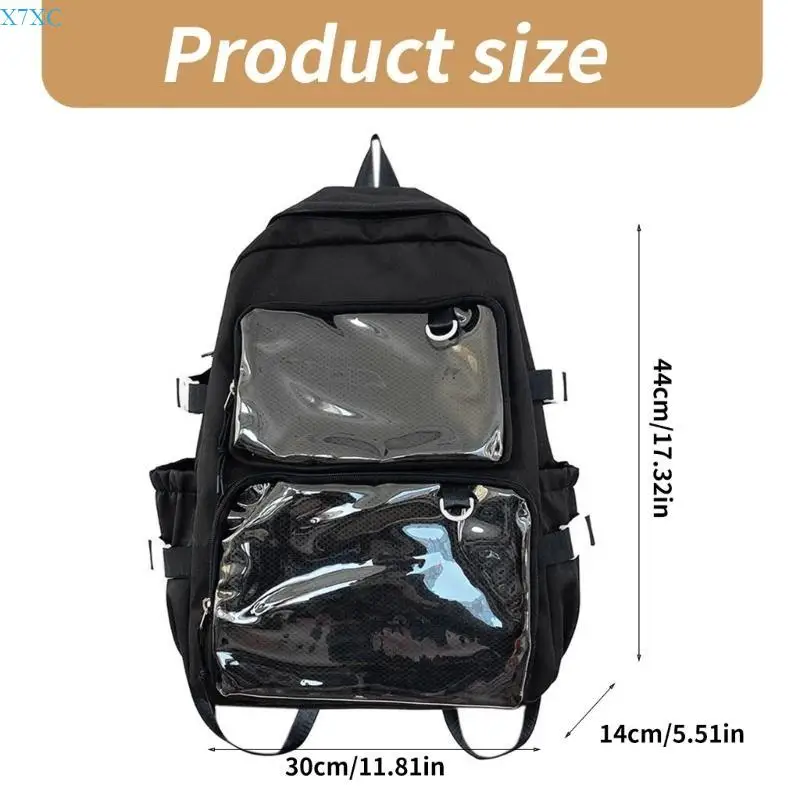 X7XC Large Capacity Backpack for Pin Display Student School Backpack Itabag Backpack