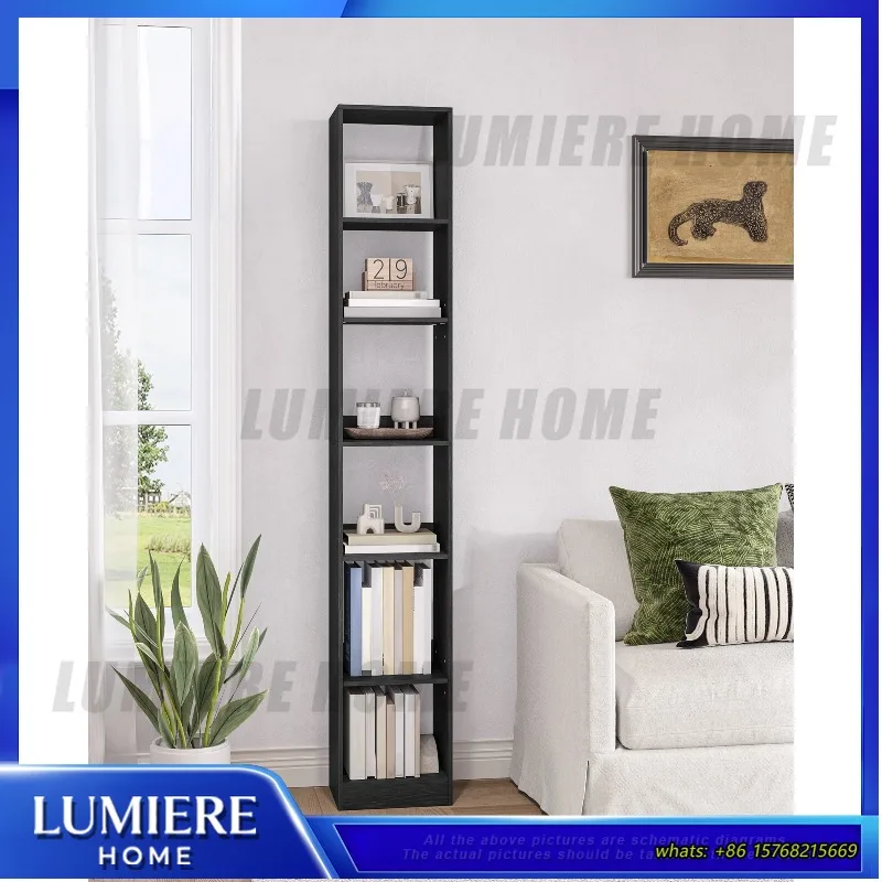 tall-narrow-bookcase-white-wooden-6-tier-open-shelf-storage-unit-for-living-room-home-office-bedroom-modern-minimalist-design