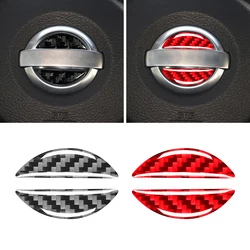 Car Steering Wheel Carbon Fiber Stickers For Nissan Qashqai J11 J10 X-trail T32 Juke Altima Sentra Micra Leaf Inner Cover Decal
