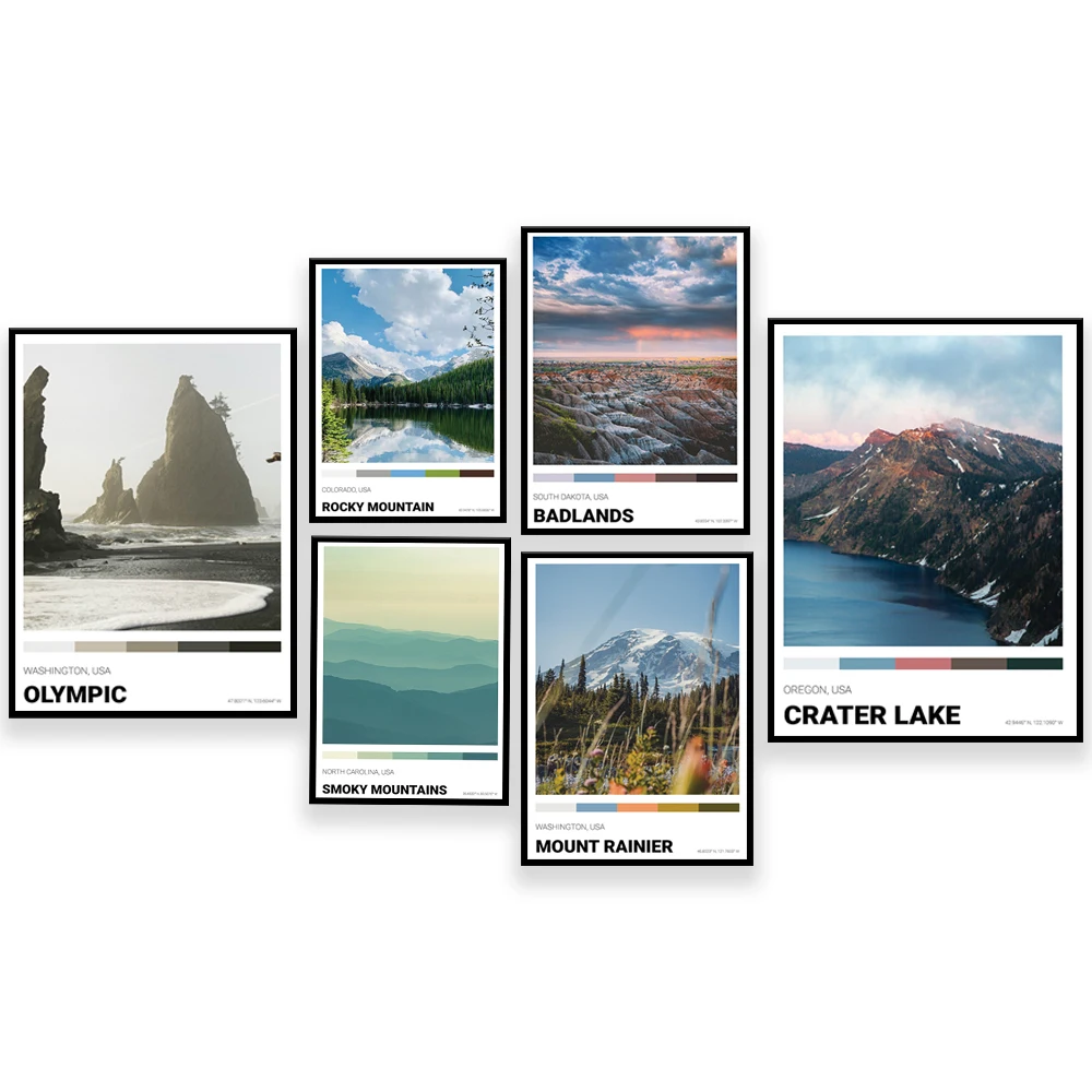 Washington, Death Valley, North Carolina, South Dakota, Oregon, Montana, Mount Rainier Washington, Colorado Landscape Poster