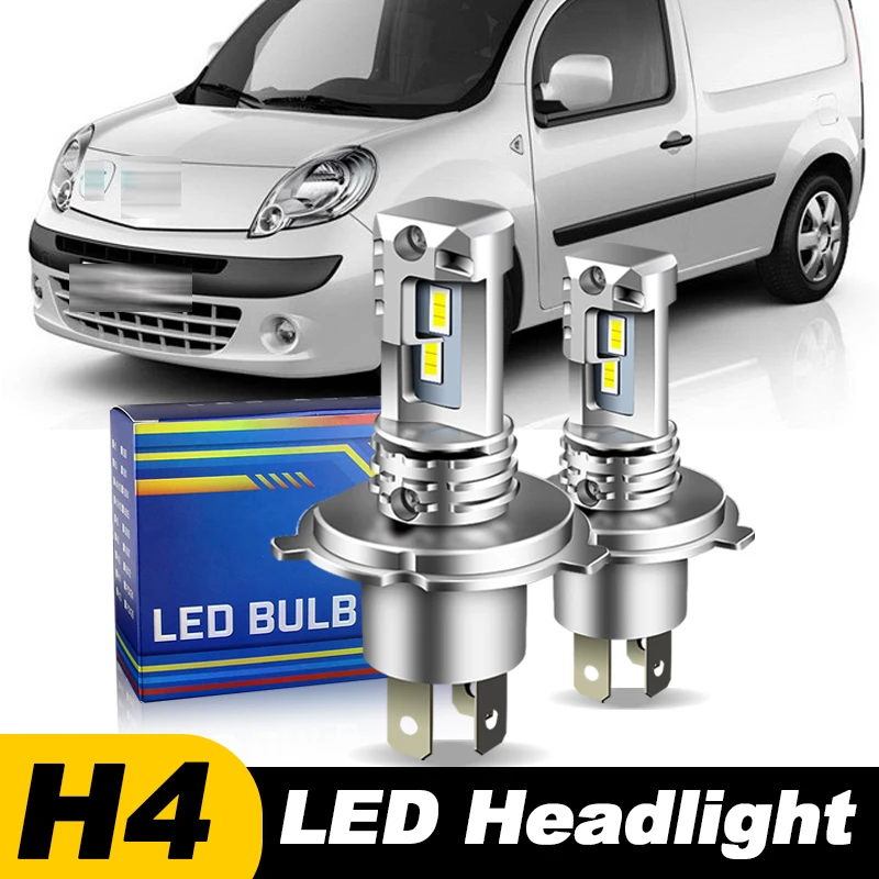 1pc/2Pcs For Renault Kangoo 2004 2005 2006 2007-2019 Car Headlamp 12000lm H4 9003 LED Headlight Hi/Low Beam Bulbs Canbus 6000k