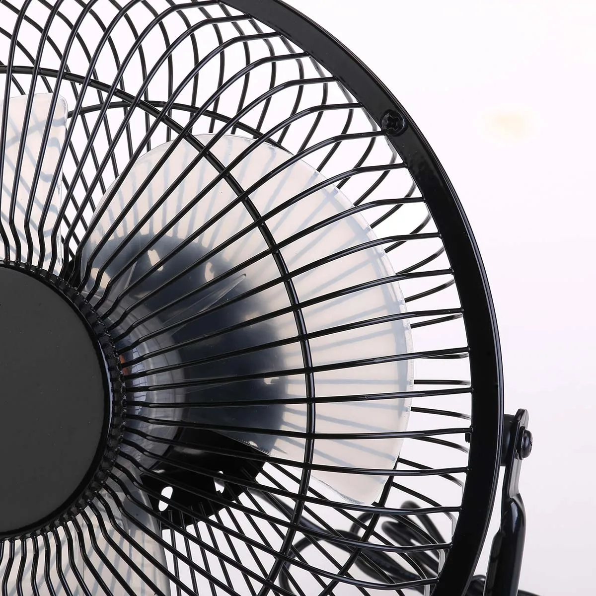 

USB Metal Mini Fan Black 8-Inch 360-Degree Rotating 2-Mode Adjustable USB Powered Portable Laptop Desk Cooling Fan