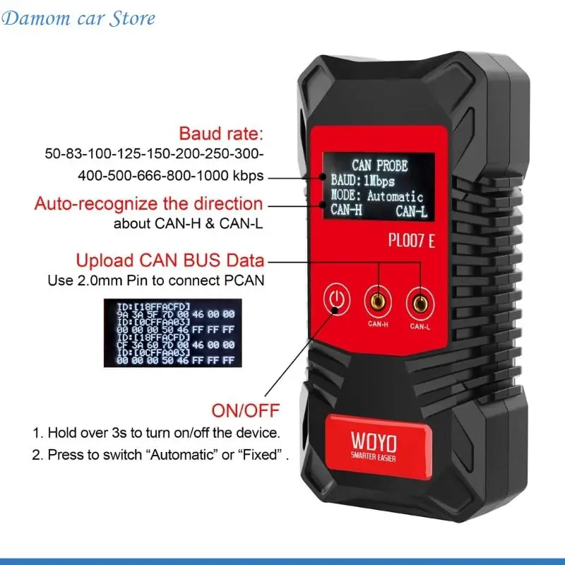 A2UC CAN Line Analysis Tool PL007E Lightweight Design For Easy Car And Motorcycle Maintenance Electronic Control Testing