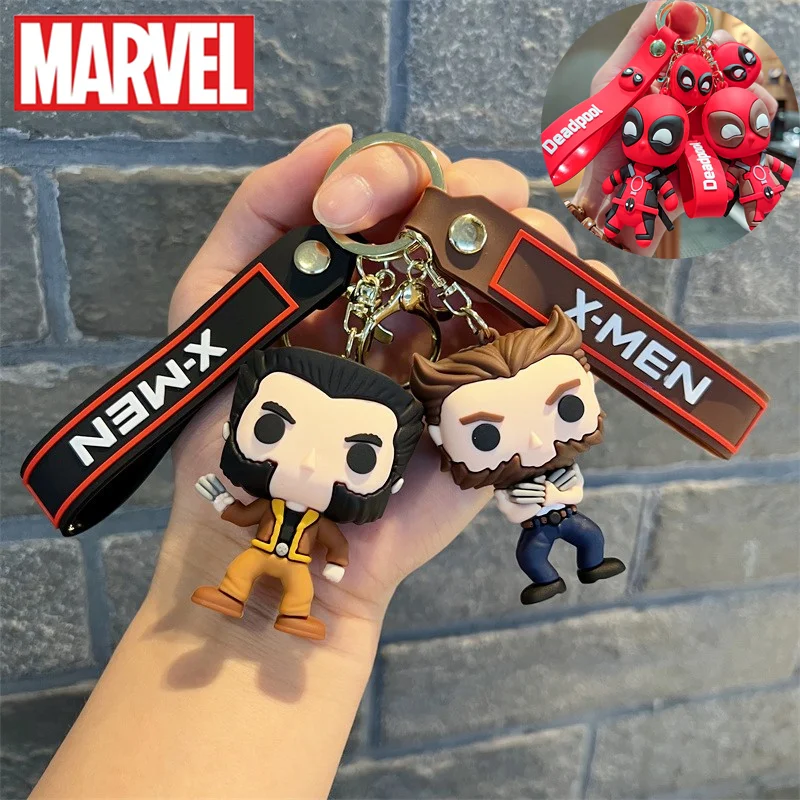 

4 Pcs Disney Marvel X-Men Anime Deadpool & Wolverine Storm Cyclops Phoenix Keychain Bag Accessories Keyring Decoration Gifts