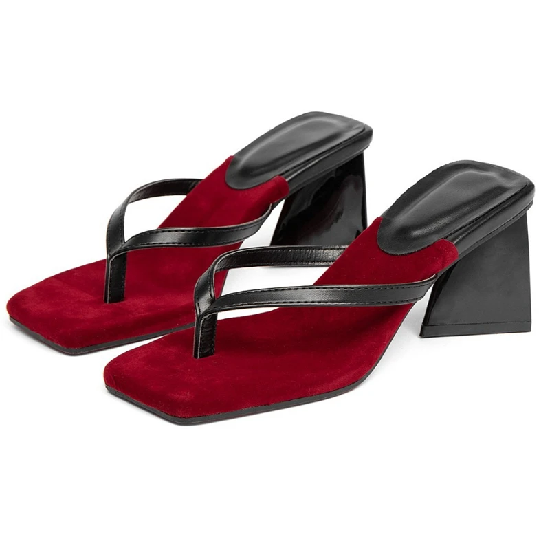 

2026 New Fashion Women Flip Flops Strange Heel Concise Slippers Heels for Women Open Toe Comfort Casual Beach Sandals Women