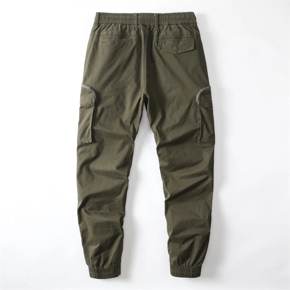 Men's Multi-Pockets Cargo Pants Solid Color Spring Casual Pants Outdoor Fashion Trousers Hiking Pants Jogger Pants