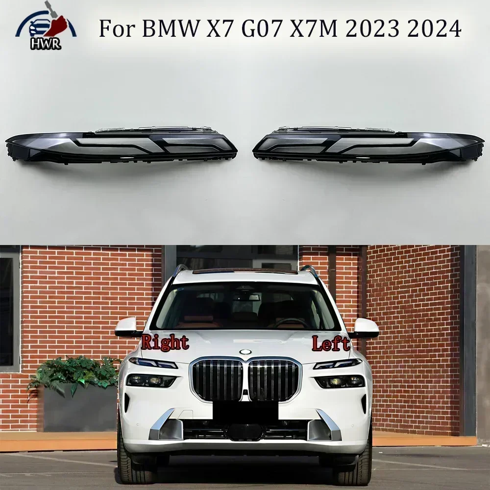 

For BMW X7 G07 X7M 2023 2024 Left Right Transparent Headlight Lens Cover Headlamp Lampshade Lampcover Head Lamp Glass Shell