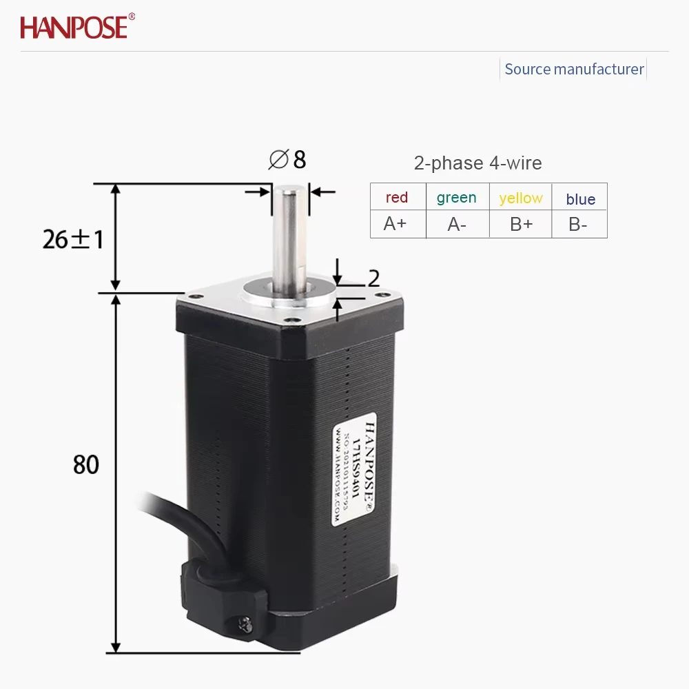 NEMA17 17HS9401 stepper motor 4.5V 2.5A two-phase four wire 3D printing accessories motor manufacturer direct sales NEMA17