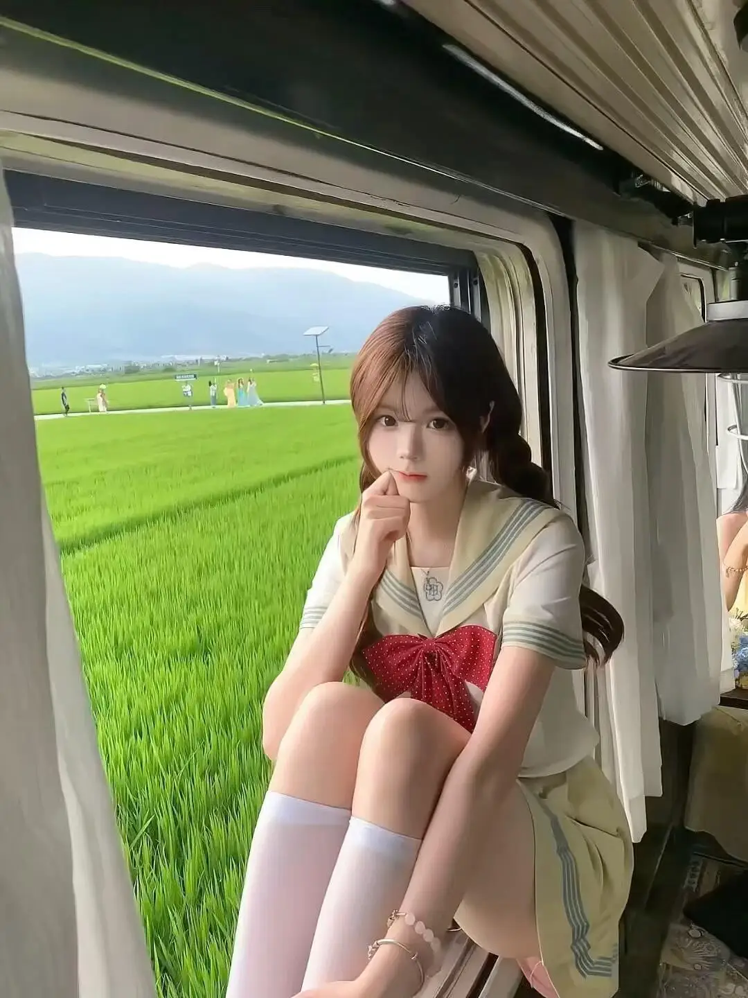 

Summer School orm Set with Pinore Dr And Bicolored Blouse Waist-Cinching Sailor Outfit ort Skirt for Women