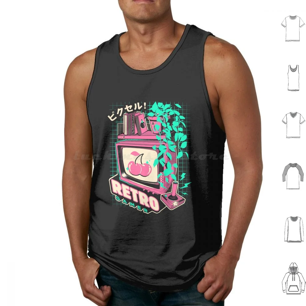 Retro Gamer Tank Tops Vest Sleeveless Games Videogame Consoles Retro Old Vintage Japanese 1960 1970 1980 1990 Plants