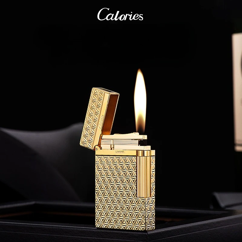 

High-end Business Gift Lighter Calories, Pure Copper Steel Sound Side-burning Open Flame Grinding Wheel Kerosine Lighter